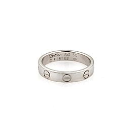 Cartier Mini Love 18K White Gold Band Ring Size 5.50-5.75