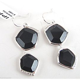 Ippolita 925 Sterling Silver with Black Onyx and 0.16ctw Diamond Drop Dangle Earrings