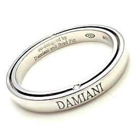 Rare! Authentic Damiani Brad Pitt Platinum 4 Diamond 3mm Band Ring Sz 9.25
