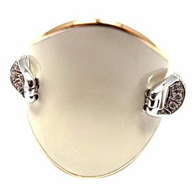 Authentic! Roberto Coin Saddle Stirrup 18k Rose Gold Diamond Enamel Ring