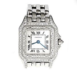 Cartier Panthere Diamond 18k White Gold Ladies Wrist Watch Quartz 1660