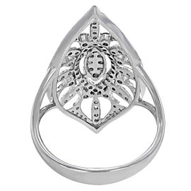 Rachel Koen Ladies Diamond Marquise Shaped Pave Ring 14K White Gold 0.65cttw