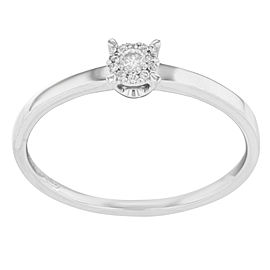 18k White Gold Diamonds Engagement Ring Bliss by Damiani Illusion 0.08 Cttw