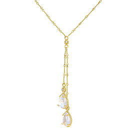Cassis Diamond And Moonstone Lariette Necklace in 18K Yellow Gold