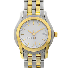 Gucci 5500L Gold Tone Stainless Steel White Dial Quartz Ladies Watch YA055528