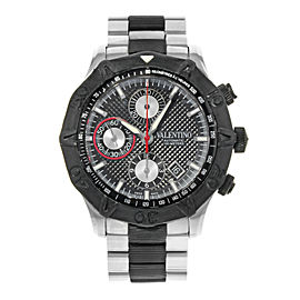 Valentino Rubber Bezel Chrono Black Steel Automatic Mens Watch V40LCA9R909-S09R