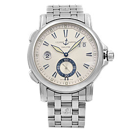 Ulysse Nardin Dual Time Steel Silver Dial Automatic Mens Watch 243-55-7/91