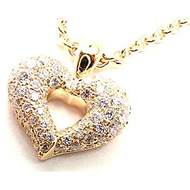 Van Cleef & Arpels 18k Yellow Gold Diamond Heart Pendant Necklace