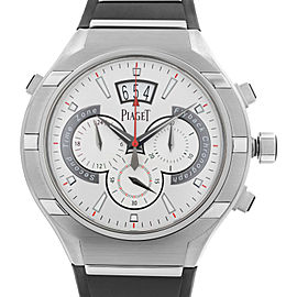 Piaget Polo FortyFive GMT Chronograph Titanium Silver Dial Mens Watch G0A34001