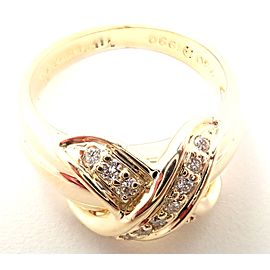Rare! Authentic Tiffany & Co 18k Yellow Gold Diamond Signature X Band Ring
