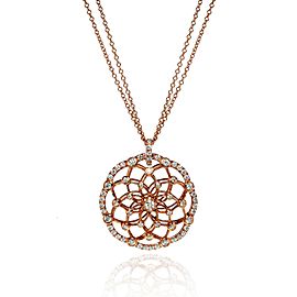 Luca Carati 18K Rose Gold Diamond Circle Pendant Necklace 1.66Cttw
