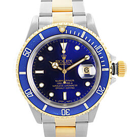 Rolex Submariner 40mm 18k Gold Steel Blue Dial Automatic mens Watch