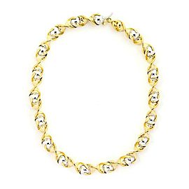 Marina B 18k Yellow Gold Two Tone Swirl Bead Style Illusion Style Necklace