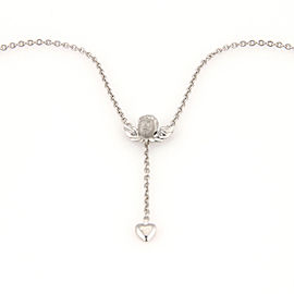 Carrera y Carrera 18K White Gold Angel with Heart Pendant Necklace
