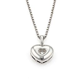 Chopard Happy Diamond 18k White Gold Heart Pendant & Chain Necklace