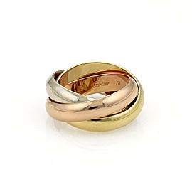 Cartier TRINITY 18k Tricolor Gold 4.5mm Rolling Band Ring Size