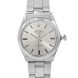 Vintage Rolex Oyster Perpetual Air-King 34mm Silver Dial Mens Watch
