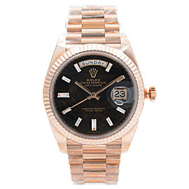 Rolex Day-Date Everose Gold Eisenkiesel Diamond Dial Automatic Mens Watch