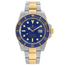 Rolex Submariner 40mm 18K Gold Steel Ceramic Blue Dial Automatic Watch