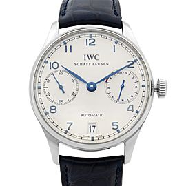 IWC Portugieser 7 Days 42mm Steel Silver Dial Automatic Mens Watch