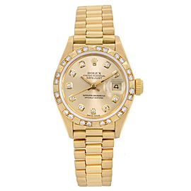 Rolex Datejust President 18K Gold Champagne Diamond Dial Ladies Watch