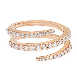 Rachel Koen Prong Set Diamond Multi Row Spiral Ring