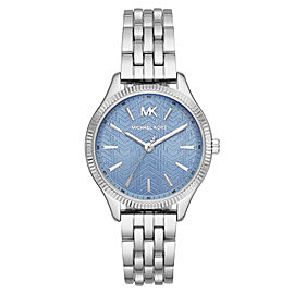 Michael Kors Lexington 36mm Steel Blue Monogram Dial Ladies Quartz Watch