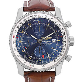Breitling Navitimer World GMT 46mm Steel Blue Dial Automatic Mens Watch