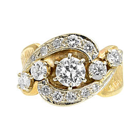 Estate 2.00Cttw Round Cut Diamond Ladies Ring 14K Yellow Gold Size 8