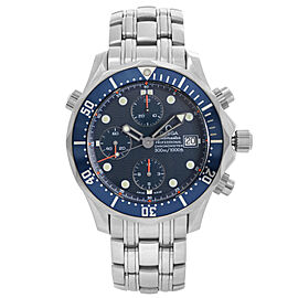 Omega Seamaster Diver Chronograph Steel Blue Dial Mens Watch