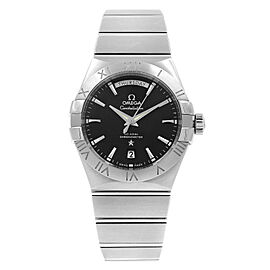 Omega Constellation Day-Date Steel Black Dial Men Watch