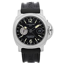 Panerai Luminor GMT 44mm Steel Black Dial Automatic Mens Watch