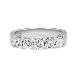 Rachel Koen 1.00Cttw Round Cut Diamond Wedding Band Ring 14K White Gold Size