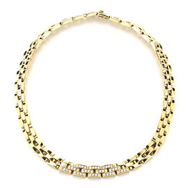 Cartier Panthere Three Row 18K Yellow Gold and Diamond Necklace