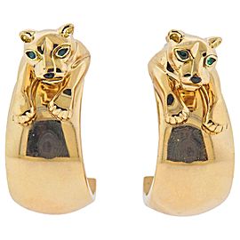 Cartier Panthere Emerald Gold Hoop Earrings