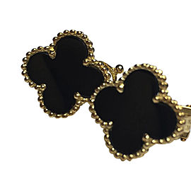 Van Cleef & Arpels Alhambra 18K Yellow Gold & Black Onyx Earrings
