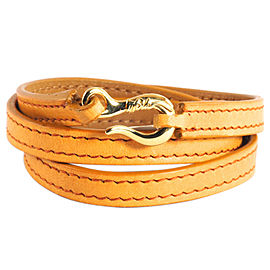 Ippolita 18K Yellow Gold With Leather Hook Burnt Bracelet