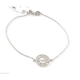 Jude Frances 14K White Gold and Sterling Silver with 0.045ctw Diamond Peace Bracelet