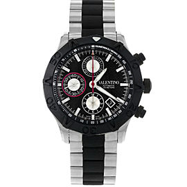 Valentino Steel Rubber Black Dial Chrono Automatic Mens Watch V40LCA9R909-S09R