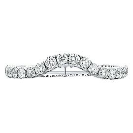 18K White Gold 1.10cts Genuine Curved Diamond Pave Ladies Ring Size 6.5