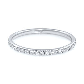 Micro Pave Delicate Diamond Eternity Band 18K White Gold 0.39cttw