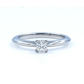 Tiffany Solitaire Princess Cut Diamond Engagement Platinum 0.10 cttw