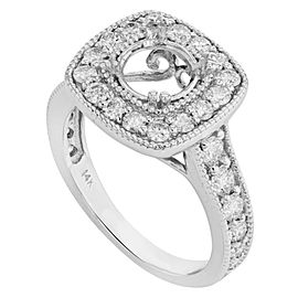 14K White Gold Diamond Accented Pave Engagement Ring Casting 3.97 Cttw Size 9.75
