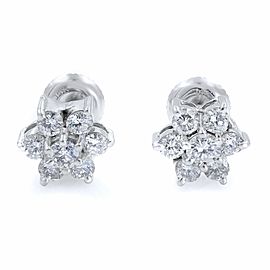 Rachel Koen Floral Style Diamond Stud Earrings 0.75cts