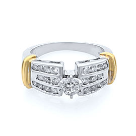Rachel Koen 14K White and Yellow Gold Diamond 0.75cttw SI2 H Ring SZ7