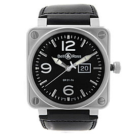 Bell & Ross Grande Date 46mm Steel Black Dial Automatic Mens Watch BR01-96-S