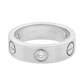 Cartier Love Ring 3 Diamonds 18K White Gold Size 50 US 5.25