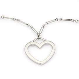 Tiffany & Co. 18K White Gold Large open Heart Pendant Necklace