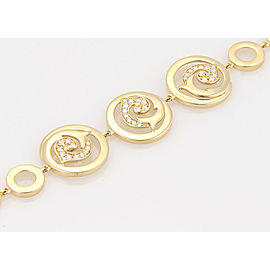 18K Yellow Gold Fancy 0.75ctw Diamond Circular Link Bracelet