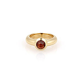 Tiffany & Co. France 18K Yellow Gold Bullet Shape Garnet Solitaire Ring